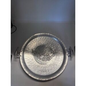 Vintage Federal Silver Co. Hand Wrought Hammered Aluminum Serving Platter
